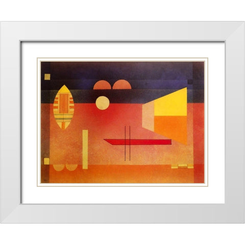 Quiet Assertion 1929 White Modern Wood Framed Art Print with Double Matting by Kandinsky, Wassily