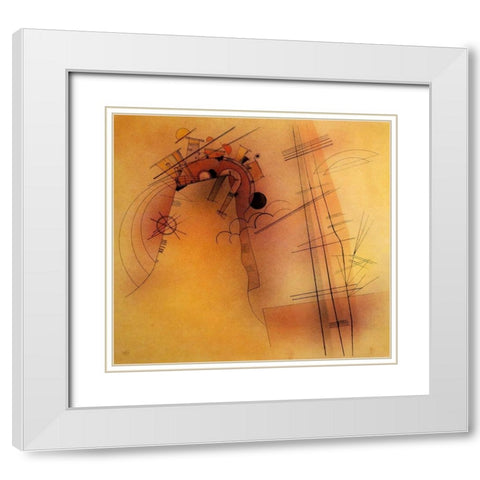 Radiance 1928 White Modern Wood Framed Art Print with Double Matting by Kandinsky, Wassily