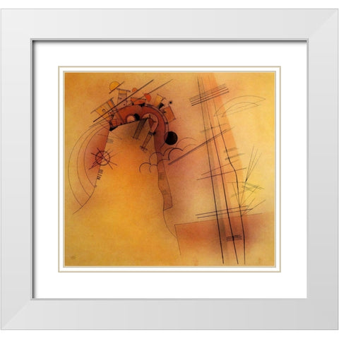 Radiance 1928 White Modern Wood Framed Art Print with Double Matting by Kandinsky, Wassily