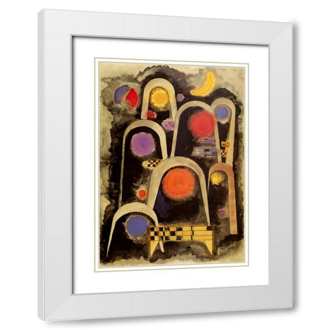 Reaching Upwards 1931 White Modern Wood Framed Art Print with Double Matting by Kandinsky, Wassily