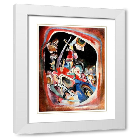 Red border 1919 White Modern Wood Framed Art Print with Double Matting by Kandinsky, Wassily