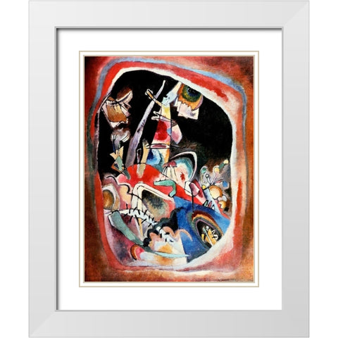 Red border 1919 White Modern Wood Framed Art Print with Double Matting by Kandinsky, Wassily