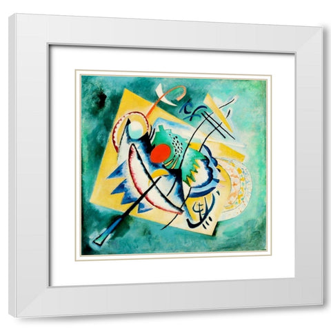 Red Oval 1920 White Modern Wood Framed Art Print with Double Matting by Kandinsky, Wassily