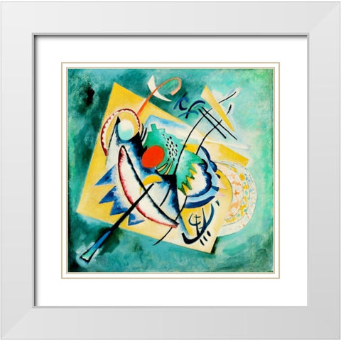 Red Oval 1920 White Modern Wood Framed Art Print with Double Matting by Kandinsky, Wassily