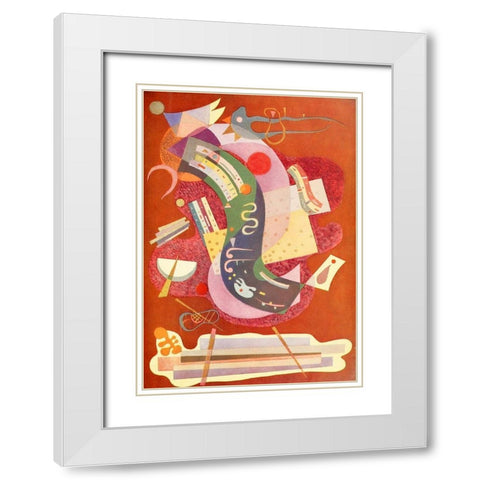 Rigid and Bent White Modern Wood Framed Art Print with Double Matting by Kandinsky, Wassily