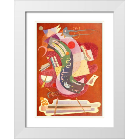 Rigid and Bent White Modern Wood Framed Art Print with Double Matting by Kandinsky, Wassily