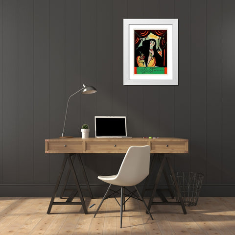 Sancta Francisca 1911 White Modern Wood Framed Art Print with Double Matting by Kandinsky, Wassily