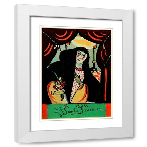 Sancta Francisca 1911 White Modern Wood Framed Art Print with Double Matting by Kandinsky, Wassily