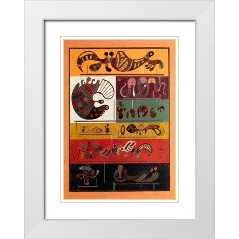 Seven 1943 White Modern Wood Framed Art Print with Double Matting by Kandinsky, Wassily