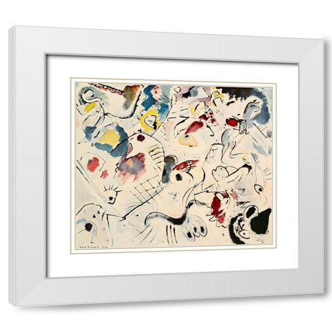 Sketch 160a 1912 White Modern Wood Framed Art Print with Double Matting by Kandinsky, Wassily
