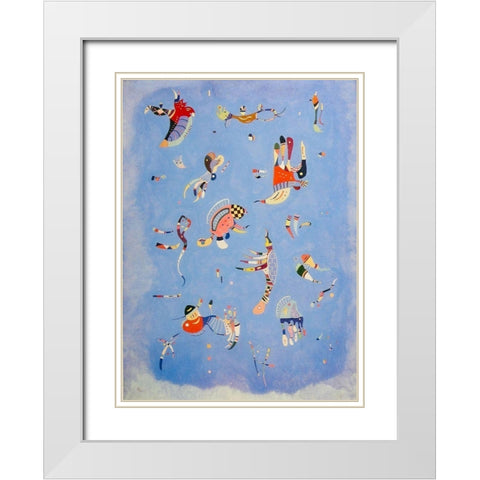 Sky Blue 1940 White Modern Wood Framed Art Print with Double Matting by Kandinsky, Wassily