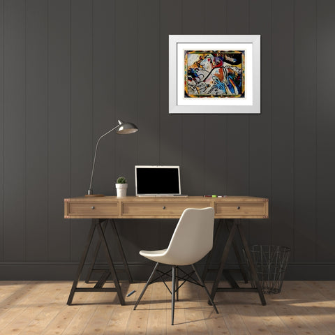 Small Pleasures 1911 White Modern Wood Framed Art Print with Double Matting by Kandinsky, Wassily