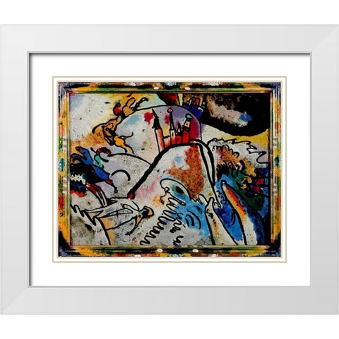Small Pleasures 1911 White Modern Wood Framed Art Print with Double Matting by Kandinsky, Wassily