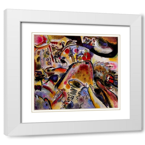Small Pleasures 1913 White Modern Wood Framed Art Print with Double Matting by Kandinsky, Wassily