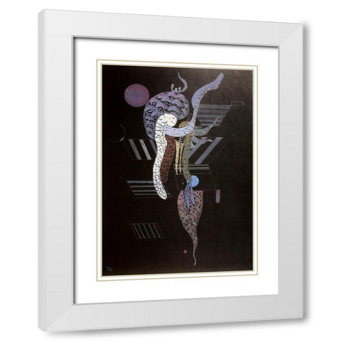Soft 1936 White Modern Wood Framed Art Print with Double Matting by Kandinsky, Wassily
