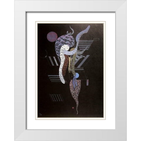 Soft 1936 White Modern Wood Framed Art Print with Double Matting by Kandinsky, Wassily