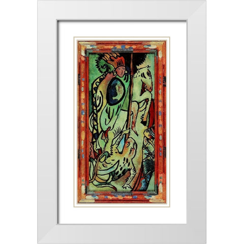 St. George II White Modern Wood Framed Art Print with Double Matting by Kandinsky, Wassily