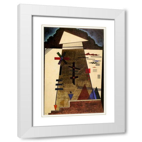 Stables 1925 White Modern Wood Framed Art Print with Double Matting by Kandinsky, Wassily