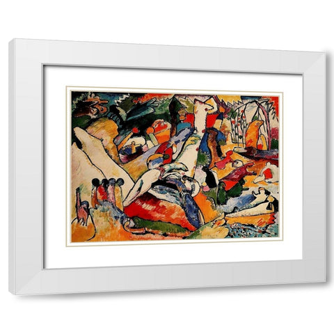 Study for Composition II 1909-10 White Modern Wood Framed Art Print with Double Matting by Kandinsky, Wassily