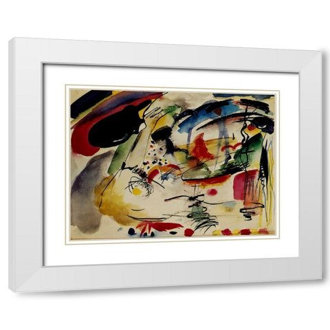 Study for Improvisation 33 1913 White Modern Wood Framed Art Print with Double Matting by Kandinsky, Wassily