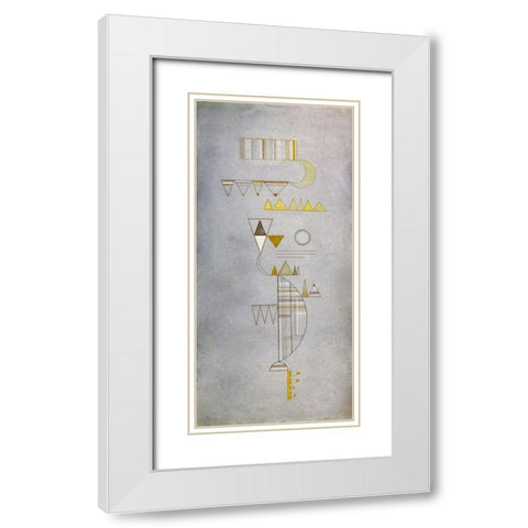 Sweetish 1932 White Modern Wood Framed Art Print with Double Matting by Kandinsky, Wassily