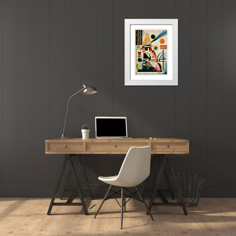 Swinging-no.291 1925 White Modern Wood Framed Art Print with Double Matting by Kandinsky, Wassily