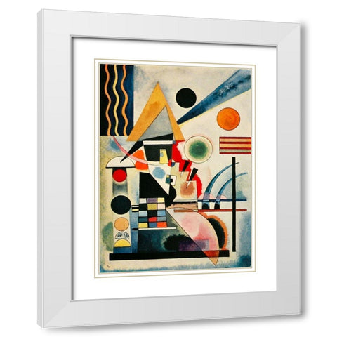 Swinging-no.291 1925 White Modern Wood Framed Art Print with Double Matting by Kandinsky, Wassily
