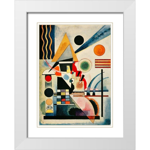 Swinging-no.291 1925 White Modern Wood Framed Art Print with Double Matting by Kandinsky, Wassily