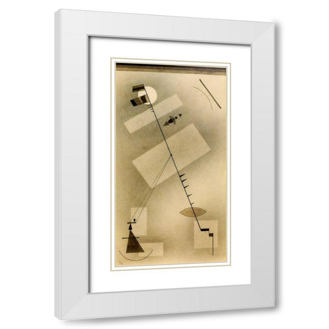 Taut Line 1931 White Modern Wood Framed Art Print with Double Matting by Kandinsky, Wassily
