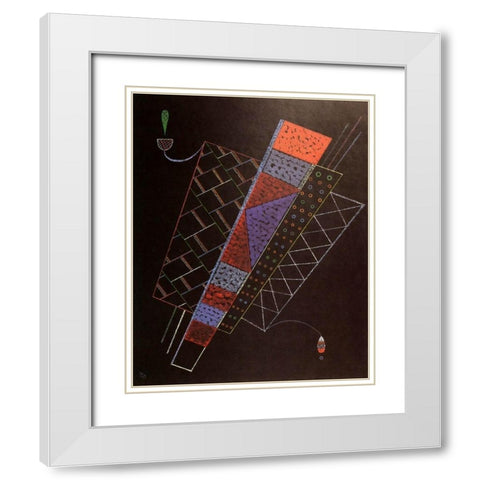 Two Figures 1939 White Modern Wood Framed Art Print with Double Matting by Kandinsky, Wassily