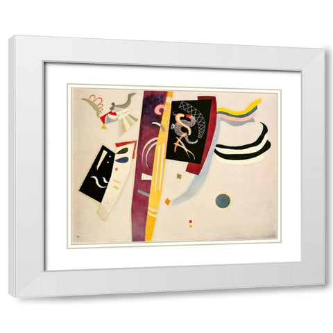 Violet Orange 622 1935 White Modern Wood Framed Art Print with Double Matting by Kandinsky, Wassily