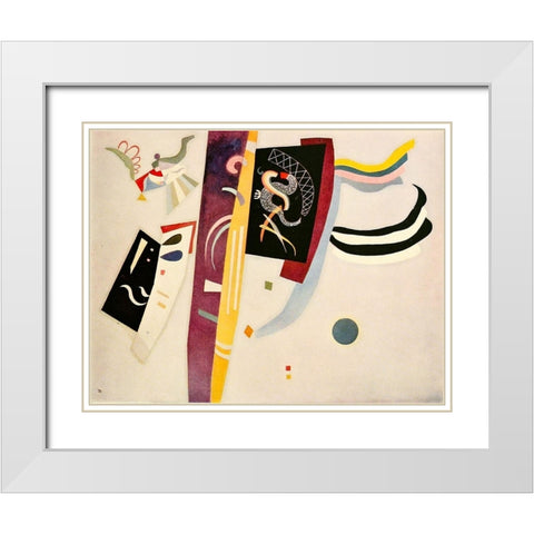 Violet Orange 622 1935 White Modern Wood Framed Art Print with Double Matting by Kandinsky, Wassily