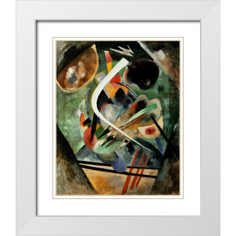 White Stroke 1920 White Modern Wood Framed Art Print with Double Matting by Kandinsky, Wassily