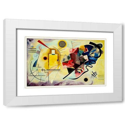Yellow Red Blue 1925 White Modern Wood Framed Art Print with Double Matting by Kandinsky, Wassily