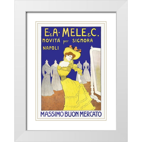 Massimo Buono mercato White Modern Wood Framed Art Print with Double Matting by Cappiello, Leonetto