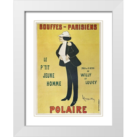 Bouffes-Parisiens Polaire 1910 White Modern Wood Framed Art Print with Double Matting by Cappiello, Leonetto