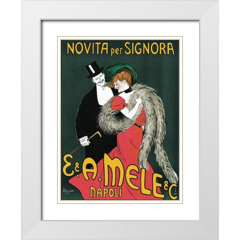 Novita per Signora 1903 White Modern Wood Framed Art Print with Double Matting by Cappiello, Leonetto