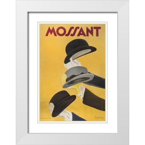 Mossant hats White Modern Wood Framed Art Print with Double Matting by Cappiello, Leonetto