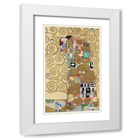 Fulfillment White Modern Wood Framed Art Print with Double Matting by Klimt, Gustav