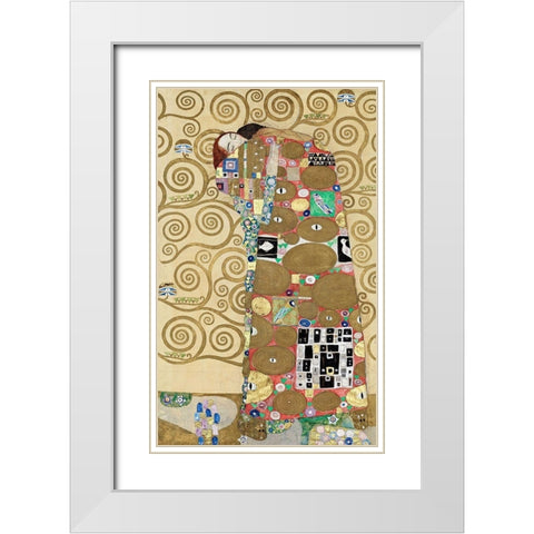 Fulfillment White Modern Wood Framed Art Print with Double Matting by Klimt, Gustav