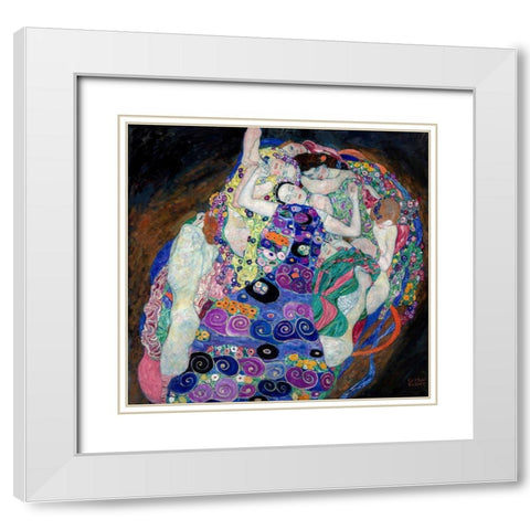 The Virgin White Modern Wood Framed Art Print with Double Matting by Klimt, Gustav