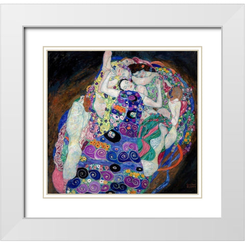 The Virgin White Modern Wood Framed Art Print with Double Matting by Klimt, Gustav