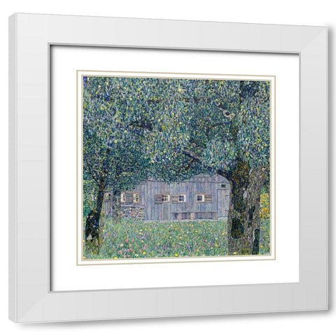 Farmhouse in Upper Austria White Modern Wood Framed Art Print with Double Matting by Klimt, Gustav