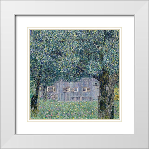 Farmhouse in Upper Austria White Modern Wood Framed Art Print with Double Matting by Klimt, Gustav