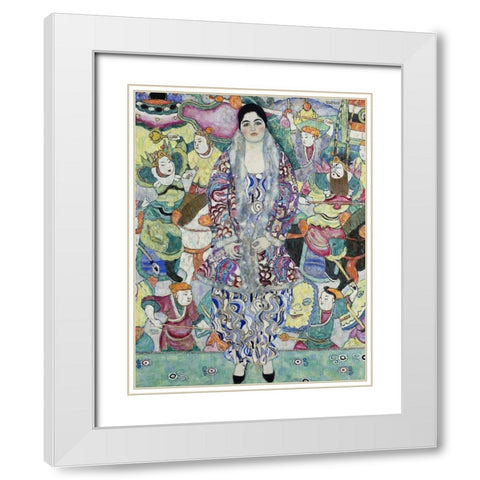 Portrait of Friederike Maria Beer White Modern Wood Framed Art Print with Double Matting by Klimt, Gustav