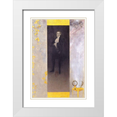 Der Hofschauspieler Josef Lewinsky als Carlos in Clavigo White Modern Wood Framed Art Print with Double Matting by Klimt, Gustav