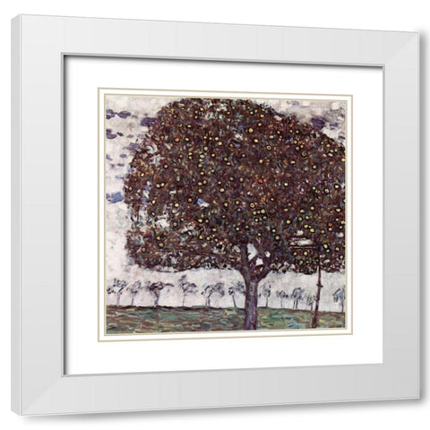 The Apple Tree White Modern Wood Framed Art Print with Double Matting by Klimt, Gustav
