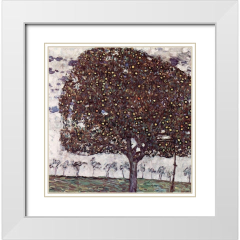 The Apple Tree White Modern Wood Framed Art Print with Double Matting by Klimt, Gustav