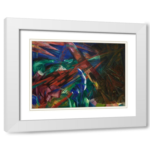 Animal fates-the trees showed their rings-the animals their veins White Modern Wood Framed Art Print with Double Matting by Marc, Franz