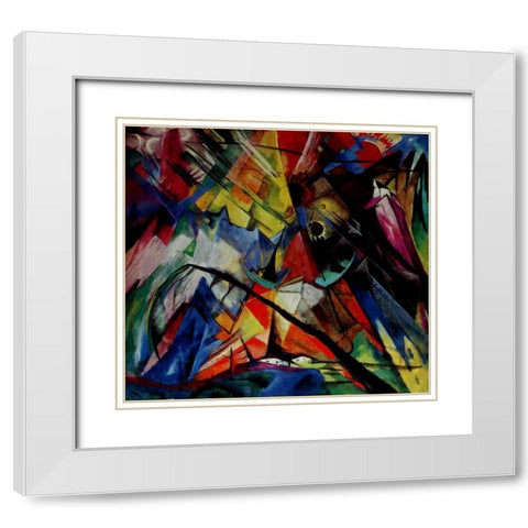 Tyrol White Modern Wood Framed Art Print with Double Matting by Marc, Franz